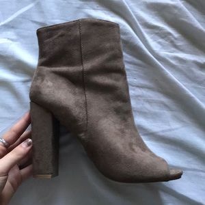 Open toe booties